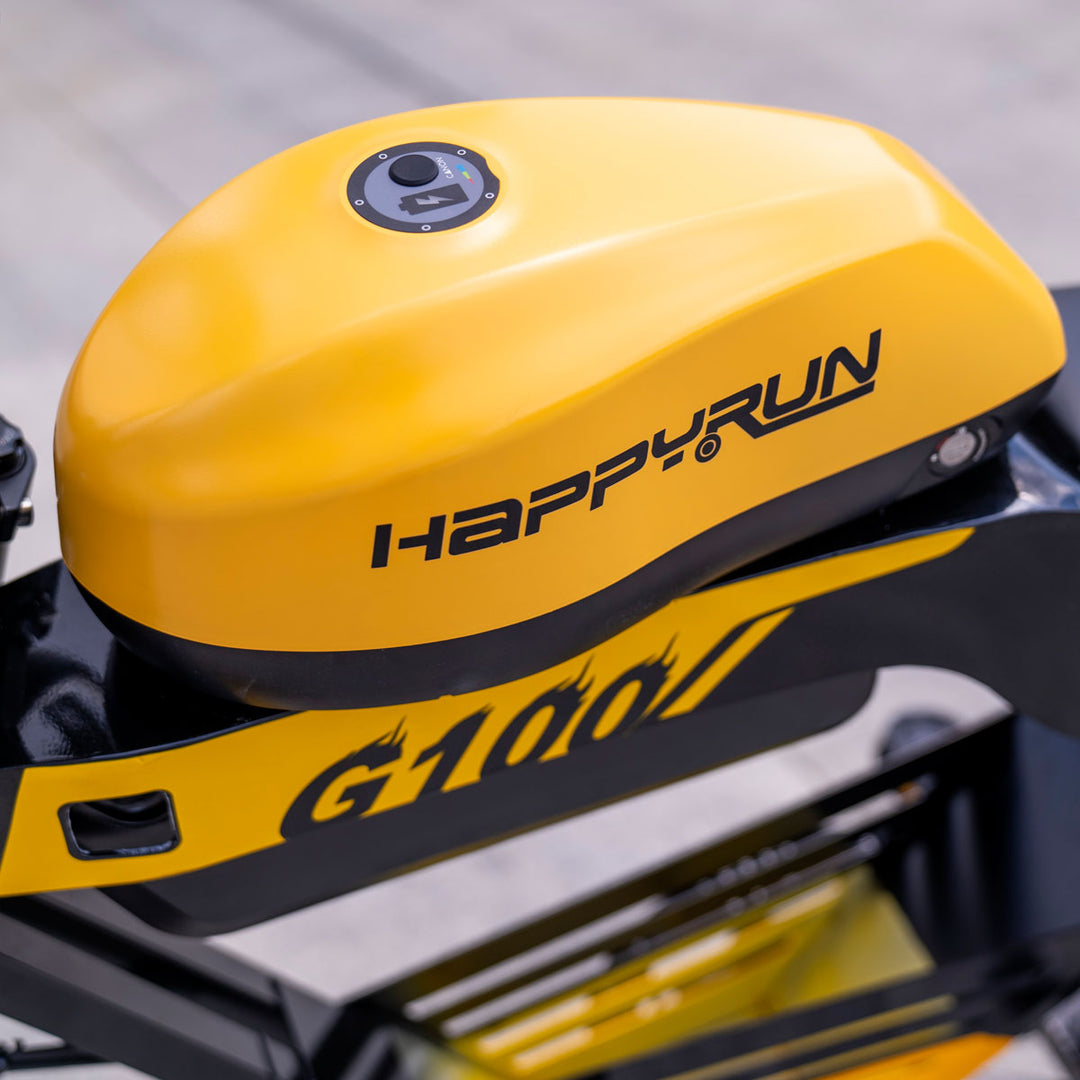 HappyRun 2000W Fast Electric Bikes G100 Long Range battery detail